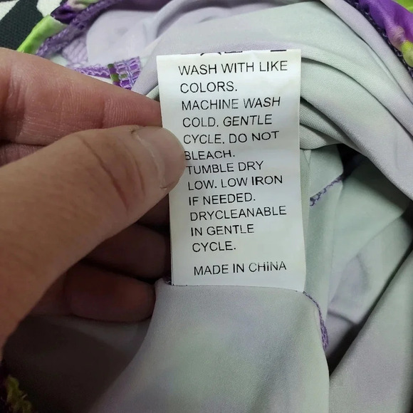 SHEIN | Allover Print One Shoulder Crop Top & Split Twist Side Skirt sz XS - Picture 9 of 11